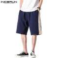 INCERUN Men's Fashion Short Capri Pants Bermuda Elastic Waist Chinese Style Trousers New. 