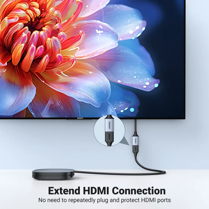 UGREEN%20HDMI%20Extender%208K%20HDMI%20Extension%20Cable%200.15M%20Male%20to%20Female%20Adapter%20Cord%208K@60Hz%202.1%20Ultra%20High-Speed%2048Gbps,%20for%20PS5,Nintendo%20Switch,Xbox%20Series%20X,Roku%20Stick,Blu-ray%20Laptop%20PC%20TV%20-%20Image%204