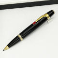 【The Quiet Page】Monte Black Resin Metal Mb Ballpoint Pen Bohemia Mini With Precious Stone Color Random School Office Supplies. 