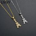 LIVVY Silver Color Eiffel Tower Shape Pendant Clavicle Chain Necklace Charm Exquisite Engagement Jewelry For Women New. 