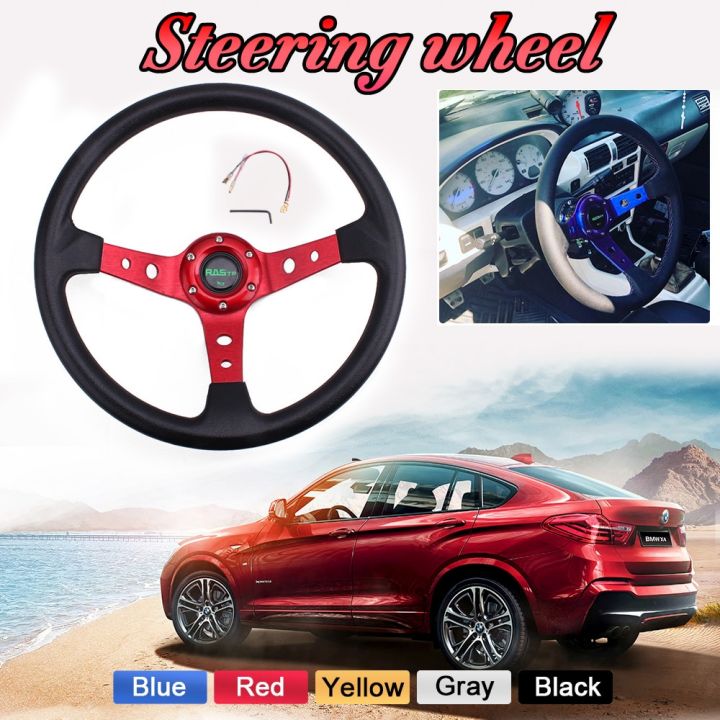 RASTP-14inch%20350mm%20Universal%20Racing%20Drift%20Steering%20Wheel%20%20Aluminum%20PU%20Car%20Sport%20Steering%20Wheels%20Car%20Accessories%20RS-STW020-TP%EF%BC%88red%EF%BC%89%20-%20Image%203