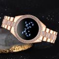 【WEJA】 Fashion Watch for Women Waterproof Korean Style LED Electronic Wristwatches Rose Gold Stainless Steel Ladies Wrist Watch. 