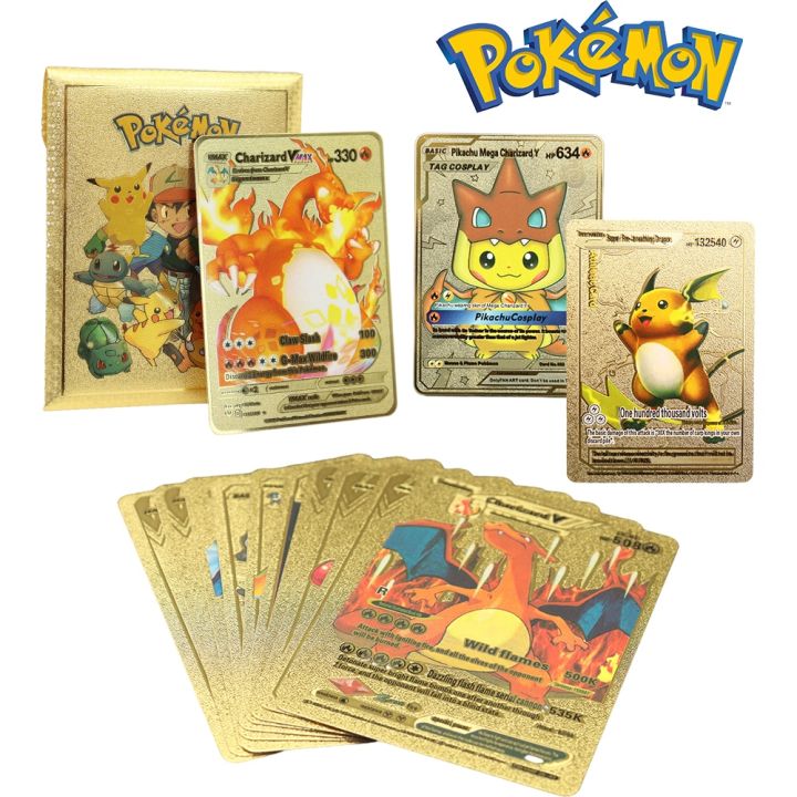 pokemon cards golden Anime Pokemon 1 Metal + 10 Gold Silver Card Box Charizard Pikachu Collection Battle Trainer Spanish English Cards Toys GiftsParty Games Crafts | Daraz.lk pokemon cards golden Anime Pokemon 1 Metal + 10 Gold Silver Card Box Charizard Pikachu Collection Battle Trainer Spanish English Cards Toys GiftsParty Games Crafts | Daraz.lk
