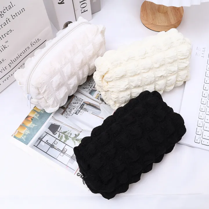 Ins%20Style%20Fabric%20Pencil%20Case%20Creative%20Cream%20Puff%20Student%20Pencil%20Bag%20Large%20Capicity%20Zipper%20Pen%20Pouch%20Girl%20Stationary%20Cute%20Makeup%20Storage%20School%20Supplies%201Pcs%20-%20Image%202