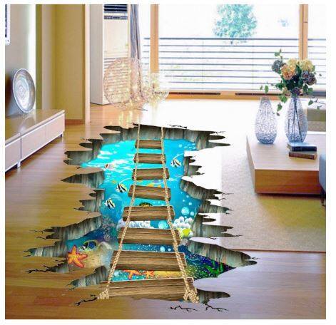 3D Floor Sticker 3D Underwaterworld Sticker Floor Decoration 3D Sticker ...