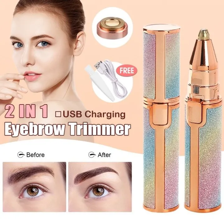 Portable Eyebrow Trimmer For Women 2 In 1 CF-001B Rechargeable, Epilator For Women, For Women 2 In 1 Facial And Eyebrow Hair Remover