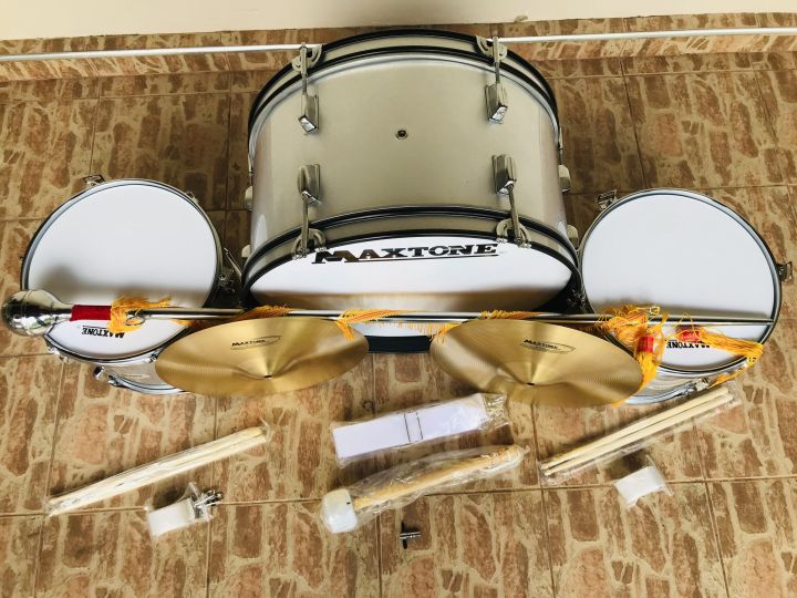 Maxtone%20School%20Marching%20Band%20Instruments%20Full%20Set%2024''%20Bass%20Drum,%202pcs%2014''%20Side%20Drum,%2014''%20Cymbal%20pair,%2060''%20Leader%20Mace%20Silver%20Colour%20maxtone%2024%20inch%20bass%20drum%2014%20inch%20side%20drum%2014%20inch%20maxtone%20cymbal%2060%20inch%205%20feet%20leader%20mace%20-%20Image%202