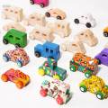 8 Pieces Wooden Mini Car DIY Painting Hand Eye Coordination Montessori Arts and Crafts. 