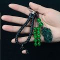 【Miga Plaza】SHIBEN Creative Classic Bag Pendant Car Key Chain Braided Rope DIY Making Natural Stone Luckly Pendant Pixiu Car Pendant Carved Jade Keychains Pendant Keychain. 
