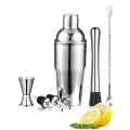 6 Pieces/Set Cocktail Shaker, 25 Oz Martini Shaker, Stainless Steel Drink Shaker, Bar Set, Bartender Kit Home Bar Tools. 