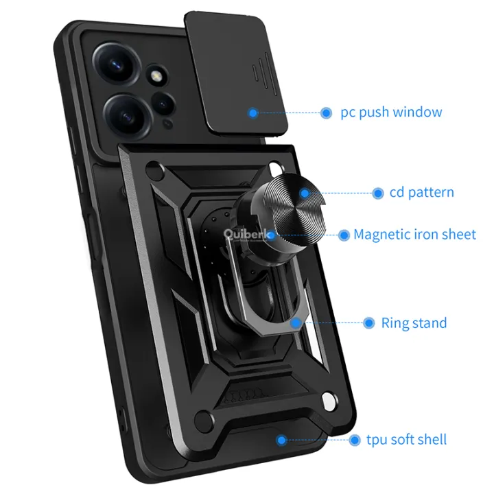 Quiberk%20for%20Xiaomi%20Redmi%20Note%2012%204G%20Phone%20Case%20Slide%20Camera%20Cover%20Magnetic%20Kickstand%20Hard%20Shockproof%20Armor%20Back%20Casing%20-%20Image%205