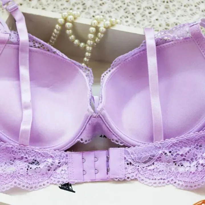2%20Pcs/Set%20Women%20Underwear%20Set%20Bra%20Panties%20Set%20Lace%20Push%20Up%20Elastic%20Deep%20V%20Neck%20Solid%20Color%20Soft%20Padded%20With%20Wire%20Bow-knot%20Back%20Closure%20Lady%20Intimate%20Clothes%20-%20Image%204