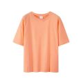 Cantaloupe Color Short Sleeve T T-shirt Women's Candy Orange Grapefruit Color Cream Orange Pumpkin-Orange White Half Sleeve Top Men's Summer. 