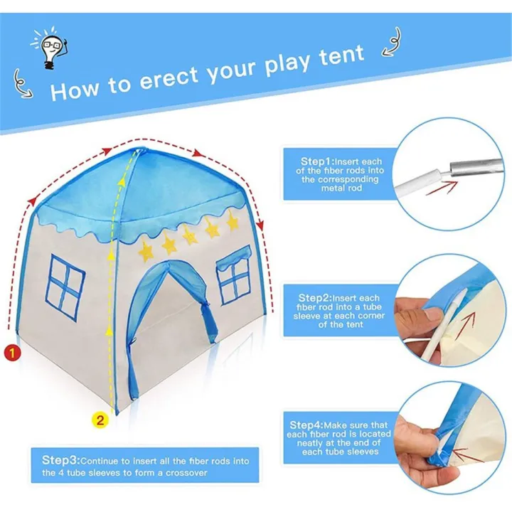 Castle%20Play%20Tent%20Kids%20Teepee%20Tent%20Large%20Children%20Playhouse%20Oxford%20Fabric%20Children%20Playhouse%20Indoor%20Outdoor%20with%20Carry%20Bag%20Portable%20Playhouse%20Boys%20&%20Girls%20Birthday%20Gift%20Kids%20Play%20tent%20prince%20Princess%20-%20Image%202