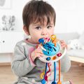 Developmental Baby 0-12 Months Colorful Activity Ball Rotating Rattle Montessori Pull String Silicone Teething Excersice Educational Learning Sensory Infant Baby Newborn Kids Toys. 