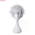High Quality Gojo Satoru Cosplay Wig Jujutsu Kaisen Gojo Short Heat Resistant Synthetic Hair Anime Cosplay Wigs + Wig Cap. 