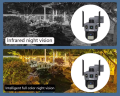 WiFi Camera Dual lens IR Color Night Vision Outdoor Security IP Camera with Siren. 