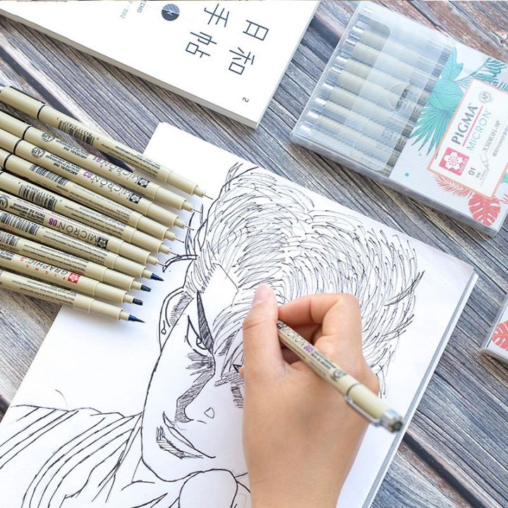 5pcs Sakura Pen Sketching Tools Set Drawing Pen Art Pen Pigma Micron Pen Brush Drawing Pens Sketch Markers