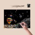 4pcs/set 29.5*21.5cm A4 Magic Scratch Painting DIY manual Famous City Building Night View Scraping Paiting Drawing Toys For Kids. 