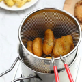 Stainless Steel Deep Frying Pot with Strainer Chicken Fried Pans Kitchen Cooking Tool. 