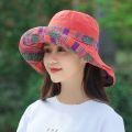Reversible Fisherman Hat Sun Hat Female Summer Uv Protection Face Cover Sun-Proof Hat Outing and Biking Big Brim Sun Hat. 