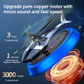 Solar Powered Rotation Helicopter Solar Aromatherapy Car Air Freshener Alloy+ABS Wooden Fragrance Auto Aroma Diffuser. 