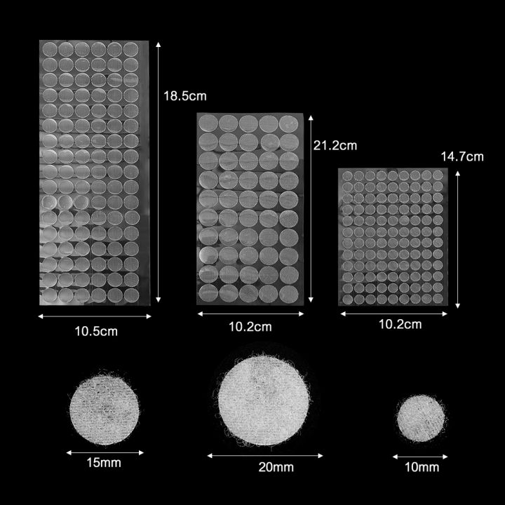 100/102/108Pairs%2010/15/20Mm%20Transparent%20Sticky%20Dots%20Self%20Adhesive%20Hook%20And%20Loop%20Fastener%20Tape%20Strong%20Glue%20Round%20Coin%20Tape%20Sticker%20-%20Image%208