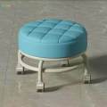 Rolling Stools with Wheels 360° Rotating Housework Stool PU Leather Seat Padded Shoe Changing Stool. 