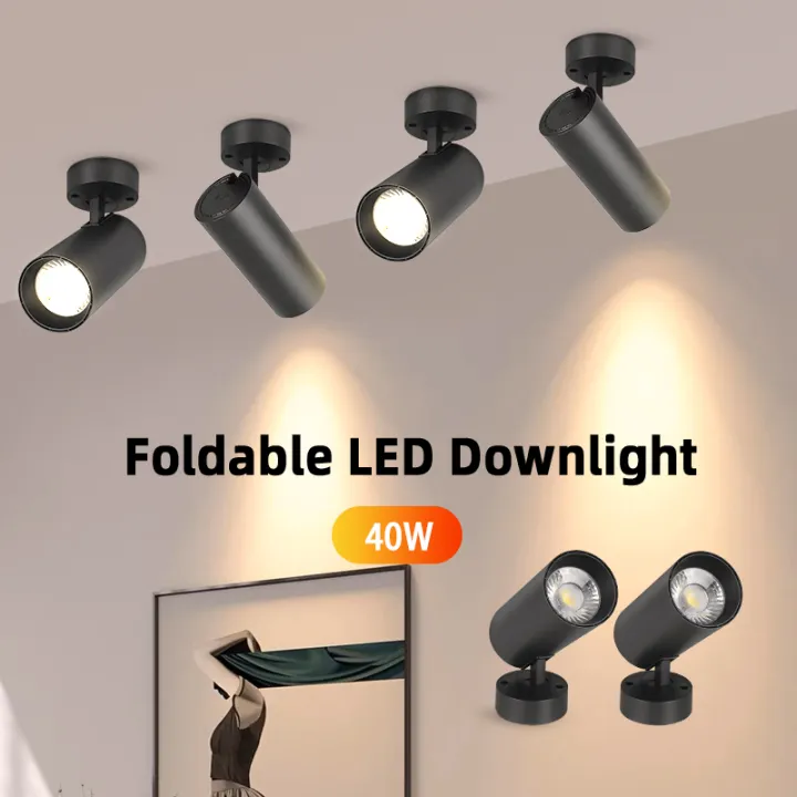 CANMEIJIA Spot Light 220V Foldable LED Downlights Track Lights Ceiling Lights 40W Surface Mounted Spotlight