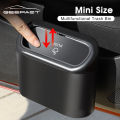 Geepact Car Mini Trash Bin Flip Lid Dust Bin Car Portable Dustbin Hanging Vehicle Garbage Waterproof Recycling Bin Dust Case Storage Box Square Pressing Type Trash Can Wastebasket Organizer Auto Interior Accessories for Car Office Home. 