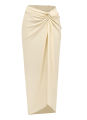 KOKKO Women1 Pieces Swimsuits With Matching Wrap Skirt Contrasting Color Spaghetti Straps Swim Top Mesh Cover Up. 