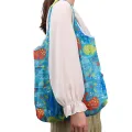 【ALLGOOD】Fashion Printing Foldable Eco Friendly Shopping Bag Tote Folding Pouch Handbags Convenient Large Capacity for Travel Grocery Bag. 