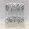Happy Birthday Party Silver Shine Number Candle / Cake Decoration. 