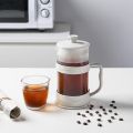 French Press Coffee Maker 12 Oz, White Coffee Presses Tea Makers with Borosilicate Glass Cold and Hot Brew Coffee. 