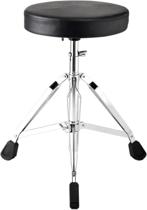 Drummer Throne - Padded Drum Stool for Adults & Kids with Adjustable Height - Round Top Drummer Chair Seat with Foldable Tripod & Anti-Slip Rubber Feet for Beginner & Professional Musician Bird DT10 A Saddle Drum Throne Black Drum set chair drum stool