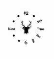 Large Acrylic 3D Wall Watch Clocks DIY Mirror Deer Head Stickers Art Decal Living Room Quartz Needle Europe Style Home Decor. 