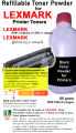 Lexmark Toner Powder to Refill Lexmark Laser Toners. 