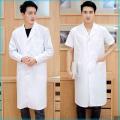 White Gown Long Sleeve Nurses' Uniform Summer Short Sleeve Doctor's Overall Men Female White Coat Thin Waist-Tight Slim-Fitting Work Clothes. 