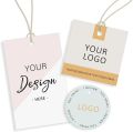 Custom Clothing Paper Tag Garment Paper Label Printing Logo Printed Labels Hair Hang Tag Packaging Label. 