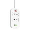LDNIO 4 AC Outlets Universal Power Strip SC4407 Power Socket with 4 USB - UK PLUG. 