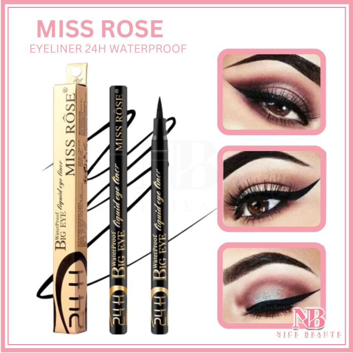 Eye liner Miss Rose Liquid Eyebrow Pen Water Proof Liquid Eyeliner  Miss Rose Professional Waterproof Eye Liner Black Color