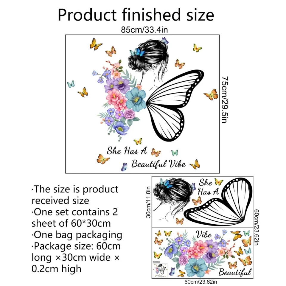 2pcs purple Butterfly Wall Stickers Kids Baby Room Decor Wall 2pcs purple Butterfly Wall Stickers Kids Baby Room Decor Wall