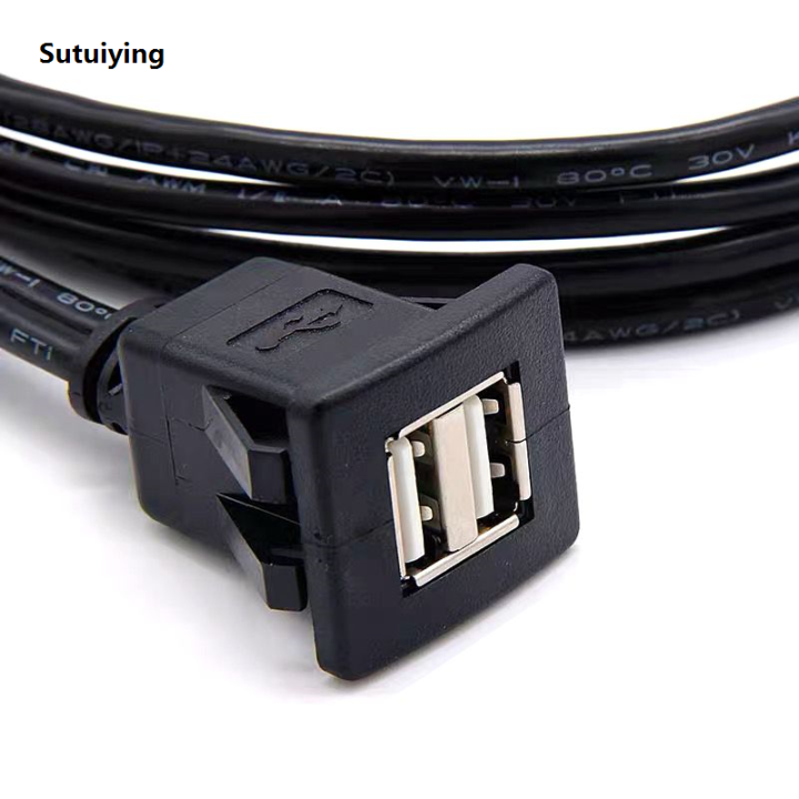 Sutuiying%20Dual%20Port%20USB2.0%20Waterproof%20Cable%20Car%20Lnstrument%20Panel%20Audio%20Extension%20Cable%20USB%20For%20Car%20ABS%20Housing%201m%20-%20Image%206