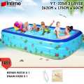 Intime 262cm 3 Rings Inflatable Rectangular Baby Swimming Pool Kids Pool Bathtub. 
