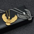 Mens Punk Fashion Domineering Flying Eagle Animal Pendants Necklace[Gold,Silver]. 