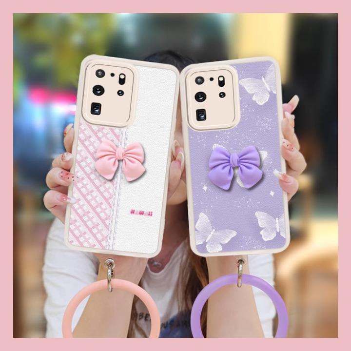 imitation%20leather%20Dirt-resistant%20Phone%20Case%20For%20Samsung%20Galaxy%20S20%20Ultra/SM-G988%20Skin%20feel%20silicone%20bowknot%20cute%20-%20Image%206