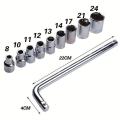 High Quality Socket Wrench 10pcs Set Spanner Car Machine Repair Service Tools Kit SMT. 
