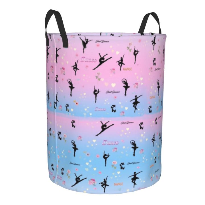 Dancing Silhouette Ballerina Laundry Hamper Large Storage Basket Ballet ...