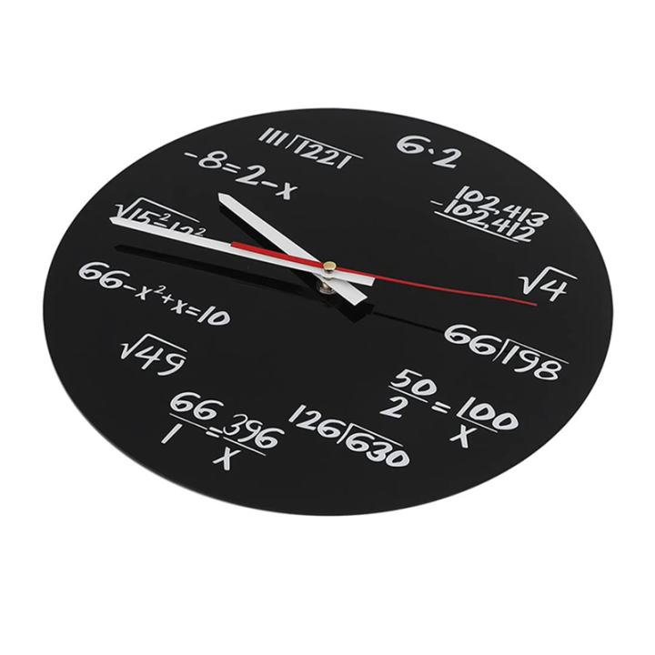 EITGZWAS 2X Math Wall Clock , Math Formulas Clock Quiz Clock in Black And White Unique Math Equation Clock for Home, Office