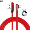1/2m Micro USB Type-C Elbow Braided 3.1A Fast Charging Cable for Android iPhone. 